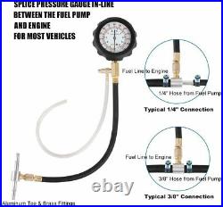 0-140 PSI Petrol & Diesel Fuel Injection Pump Injector Tester Pressure Gauge Kit