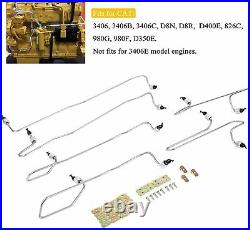 16x Fuel Injection Lines Kit & Clamps for CAT Caterpillar 3406 3406B, 3406C, 980G