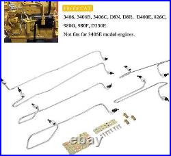 1917941 For Caterpillar 3406 3406B 3406C Fuel Injection Line Kit Set with Clamps
