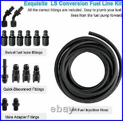 25Feet 6AN AN6 3/8 Complete LS Conversion Fuel Injection Line Fitting Kit EFI US
