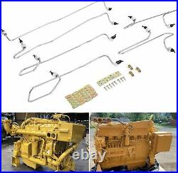 6PCS Fuel Injection Lines Kit with Clamps For Caterpillar CAT 3406 3406B 3406C