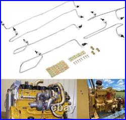 6Pcs Fuel Injection Line Kit with Clamps For Caterpillar 3406 3406B 3406C engine