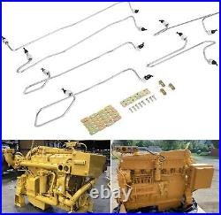 6pcs Fuel Injection Line Kit with Clamps For Caterpillar CAT 3406 3406B 3406C