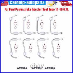 8PCS Fuel Injection Line Kit For Ford Powerstroke Injector Seal Tube 11-19 6.7L