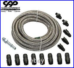 Braided Stainless LS Conversion EFI Fuel Injection Hose Line Fitting Install Kit