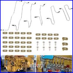 For CAT Fuel Injection Line Kit 6pcs with Clamps Fits for Caterpillar 3406 3406B