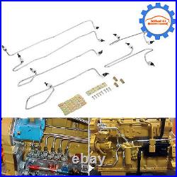 For Caterpillar CAT 3406 Fuel Injection Line Kit 6Pcs with Clamps for CAT 3406