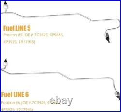 Fuel Injection Line Kit 6 pcs for Caterpillar 3406 3406B 3406C 1917941 1917942