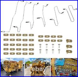 Fuel Injection Line Kit With Clamps Fit For Caterpillar 3406 3406b 3406c 1917941