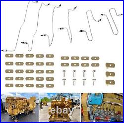 Fuel Injection Line Kit With Clamps For Caterpillar 3406 3406b 3406c 1917941