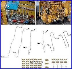 Fuel Injection Line Kit with Clamps for Caterpillar 3406 3406B 3406C 1917941