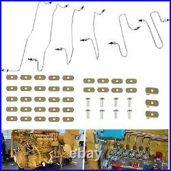 Fuel Injection Lines Kit with Clamps For Caterpillar 3406 3406B 3406C 1917941