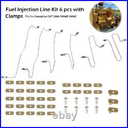 Fuel Injection Lines Kit with Clamps For Caterpillar CAT 3406B 3406 3406C Engine