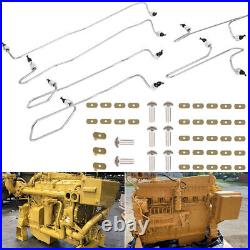 Fuel Injection Lines Kit with Clamps For Caterpillar CAT 3406B 3406 3406C Engine