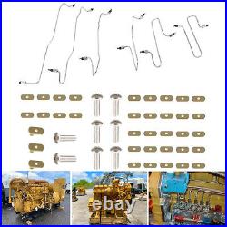 Fuel Injection Lines Kit with Clamps for CAT 3406 3406B 3406C 1917941 1917942