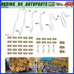 Fuel Injection Lines Kit with Clamps for CAT Caterpillar 1917942 1917943 1917944