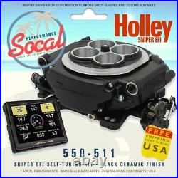 Holley Sniper EFI 550-511 Self Tuning Fuel Injection Kit Black Ceramic Finish