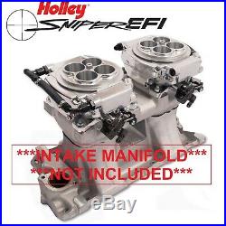 Holley Sniper EFI 550-527 4150 2x4 Dual Quad Fuel Injection Conversion Kit Shiny