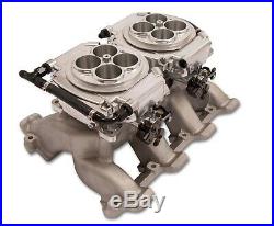 Holley Sniper EFI 550-527 4150 2x4 Dual Quad Fuel Injection Conversion Kit Shiny