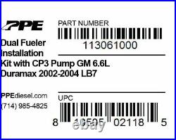 PPE Dual Fueler Kit & CP3 Pump 7Y-Spoke Pulley For 02-04 6.6L LB7 Duramax Diesel